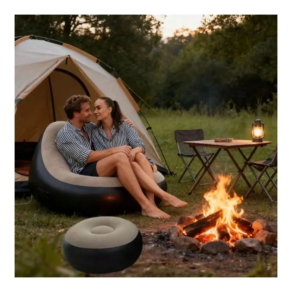 

Chair Portable Camping Inflatable Leisure Chair Folding Lazy Sofa Indoor Outdoor Furniture Inflatable Sofa Brown