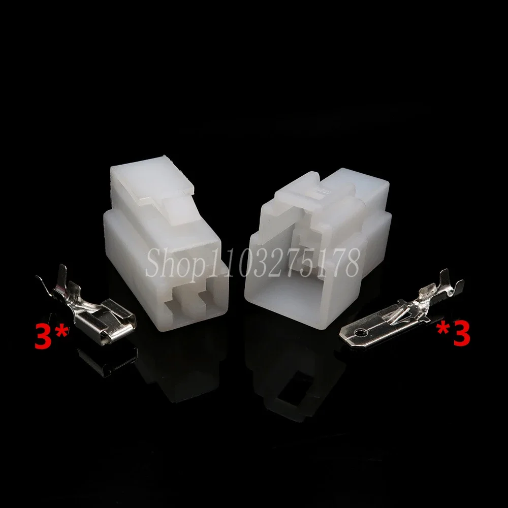 1 Set 3 Pin 6.3 Series Car Air Blower Plug Automobile Electric Wire Cable High Current Socket Auto Accessories