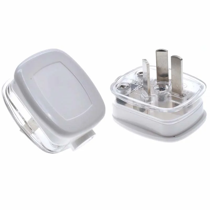 White Australia 3 Pole 10A Male AU Wiring Plug New Zealand Power Strip Connector Rewirable Cable Convert Industry Plug 250V