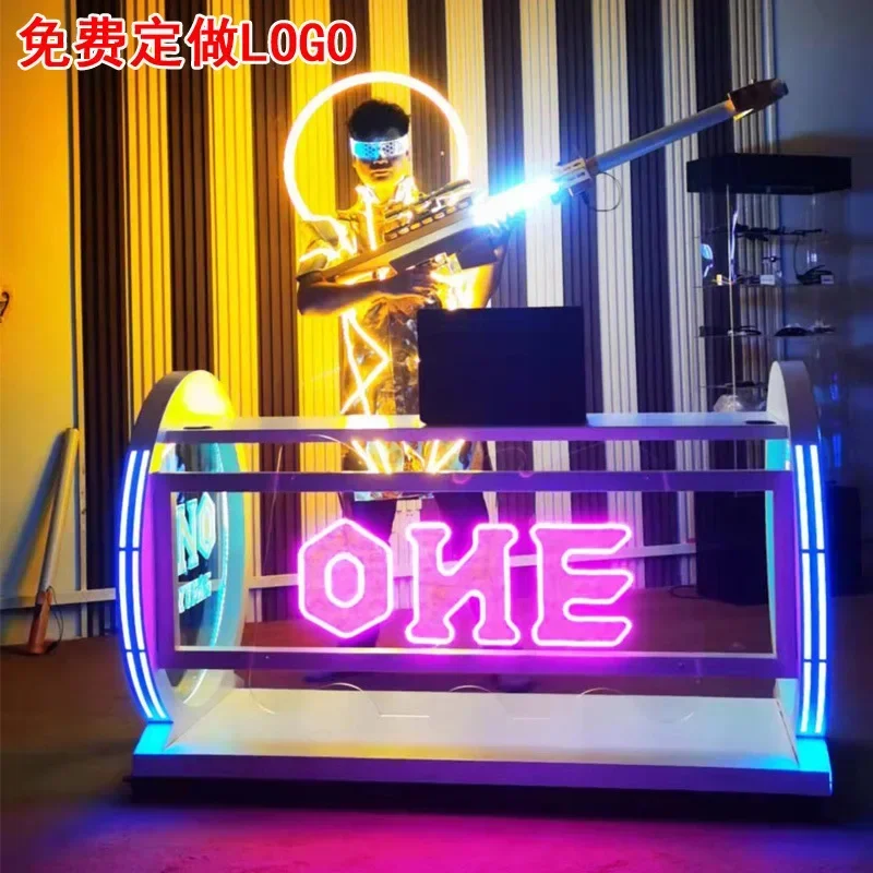 Bar DJ table DJing table KTV party box acrylic led luminous concert butterfly beater table customization