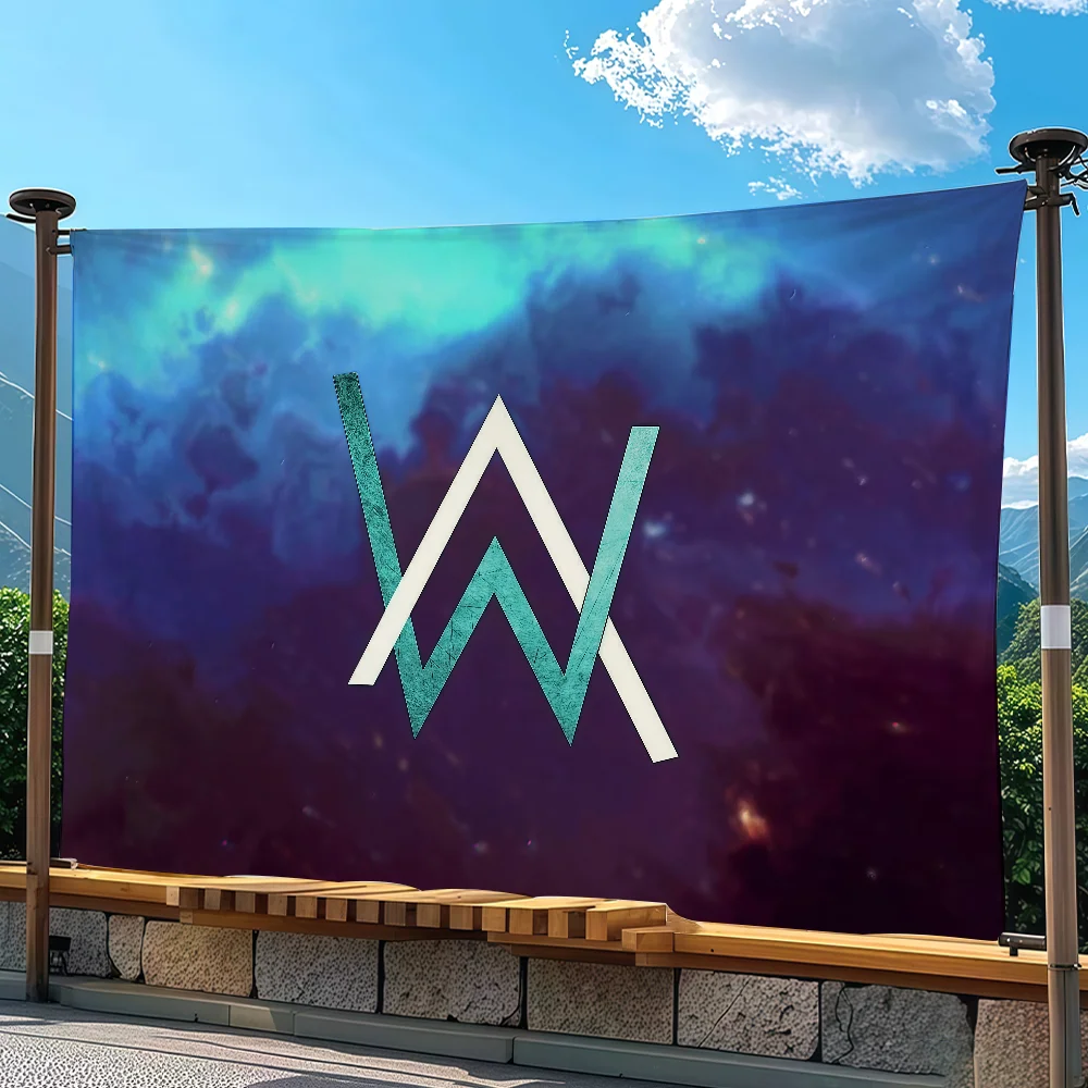 Singer A-Alan W-WalkerS Flag Tapestry Outdoor Party Bedroom Living Room Dormitory Decorative Themed Wall Hanging Banner Gift