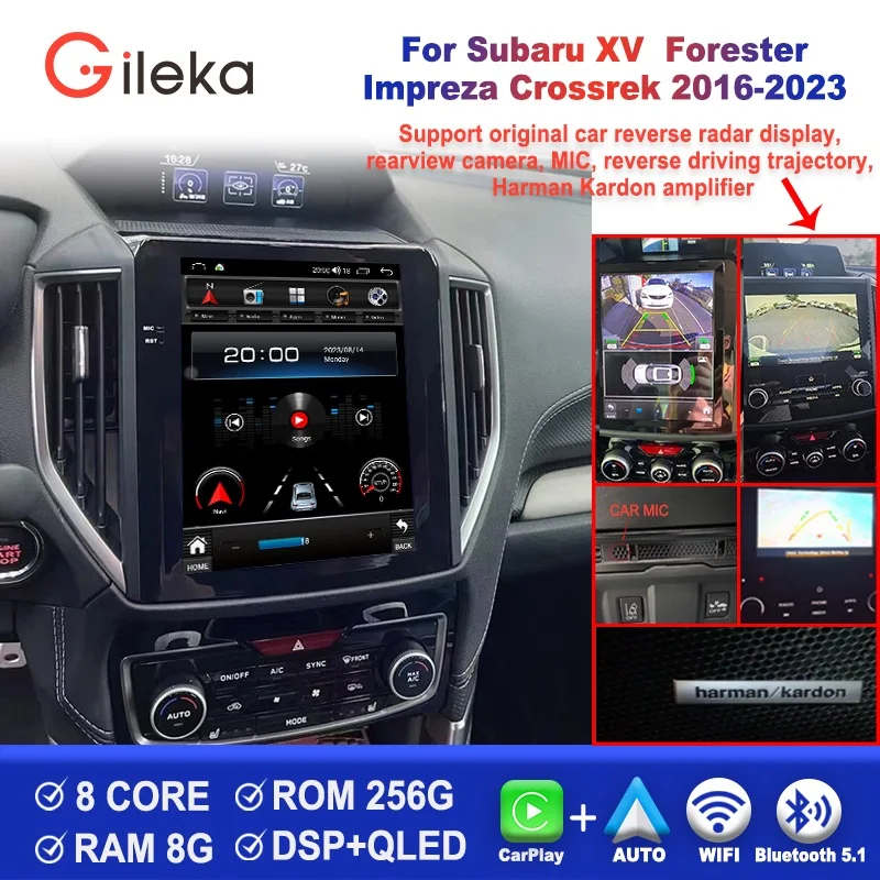 Subaru-reproductor Multimedia con GPS para coche, Radio con Android, 1 din, vídeo, para Subaru Crossrek Forester XV Impreza G4 2018-2022