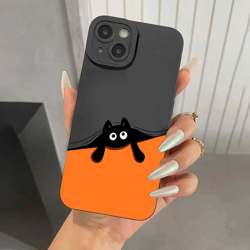 Cat Pattern Silicone Phone Case for Samsung S23 Ultra S22 S21 S20 FE Plus Note 20 A13 A23 A33 A53 A73 A14 A34 A54 A32 A52s cover