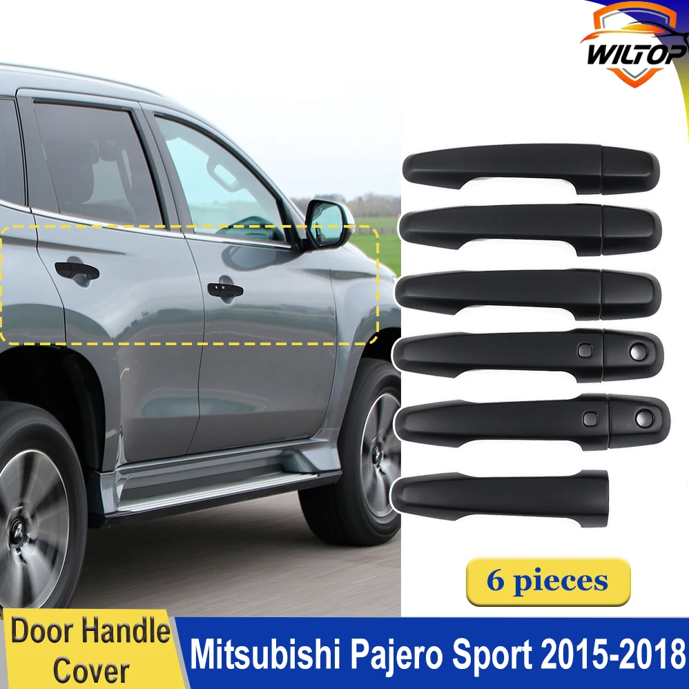 

Door Handle Covers For Mitsubishi Pajero Sport 2015-2018 Matte Black Exterior Door Handle Cover Protector Cover Car Accessorie