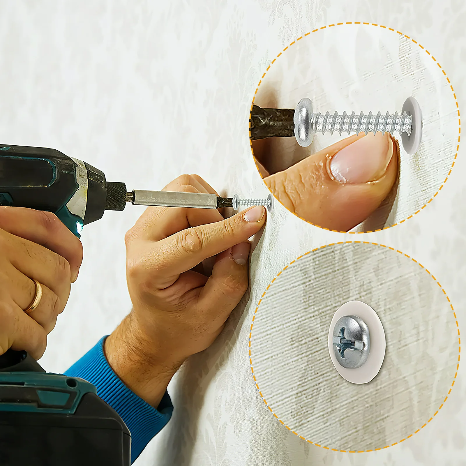 

50 set Spiral Expansion Heavy Duty Drywall Anchors Self Drilling For Thick Plasterboard Wall Anchors Screws Kit