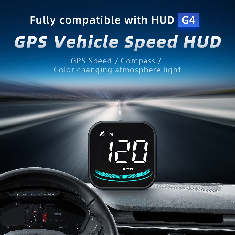 

G4 Auto HUD GPS Head Up Display Car Projector Speedometer With Compass Security Alarm Car Electronic Accessories