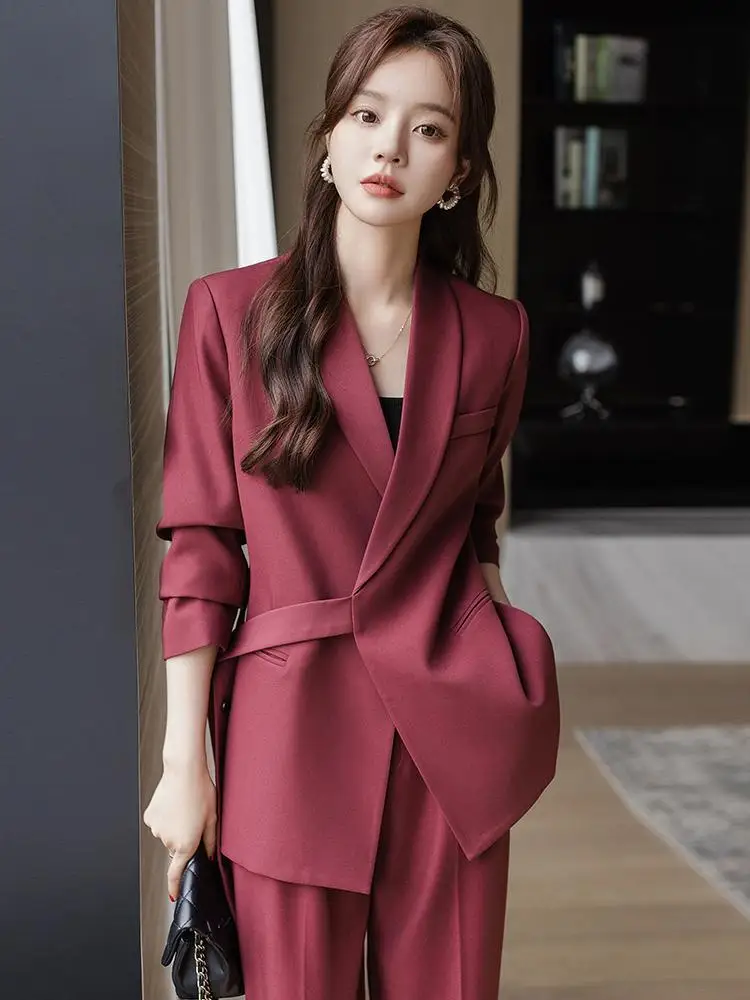 2-G11  Wide-leg pants suit for women high-end spring and autumn 2023 new professionamperament goddess style casual suit jacket