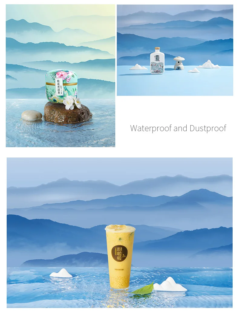 Niebieska góra w chmurze 57X87cm fotografia tła pcv tła 2 jednostronne wodoodporne do zdjęć studyjnych