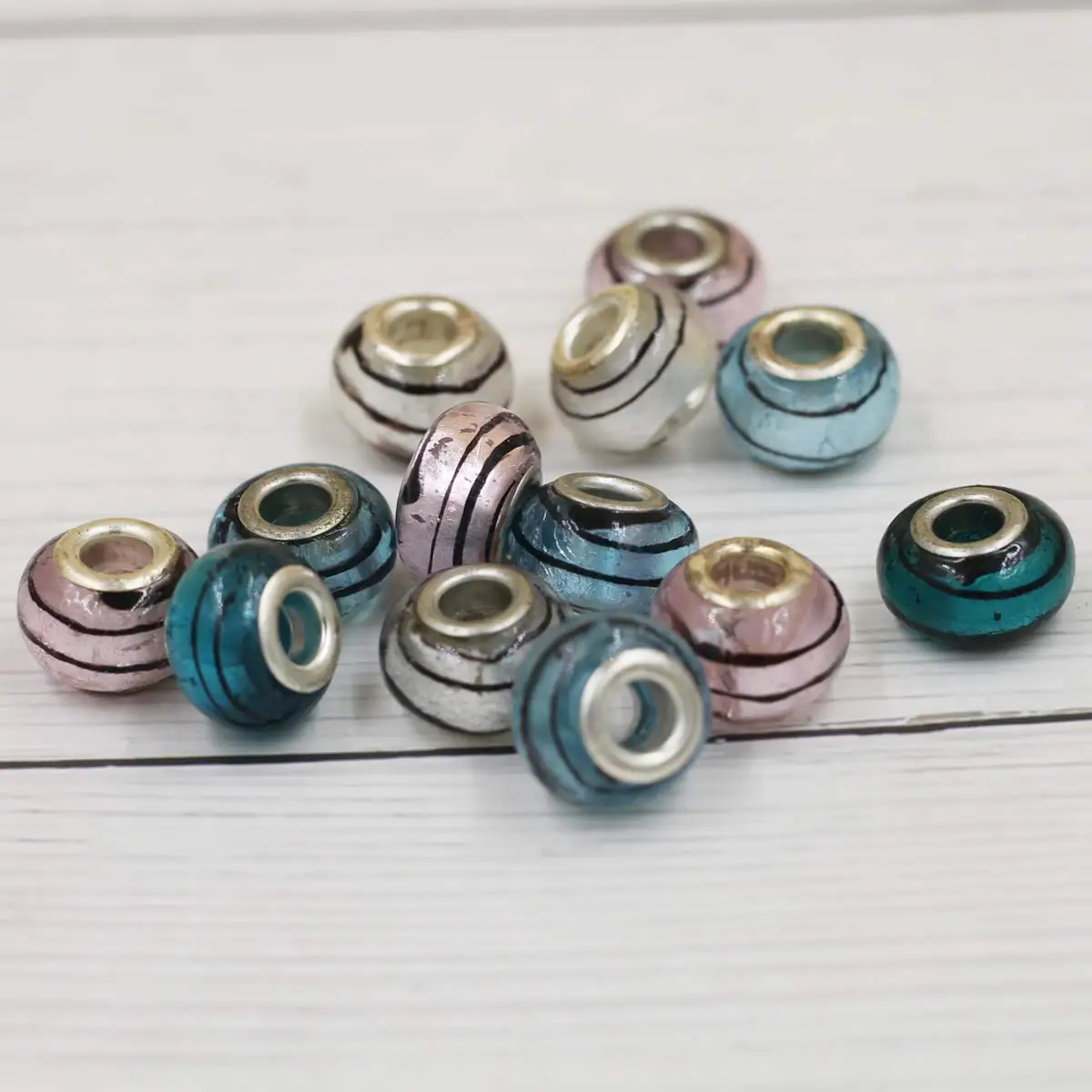 

20 шт., смешанные круглые полосатые узоры, европейские бусины, подвеска-прокладка, подходит для 3 мм, змеиная цепочка, браслеты «сделай сам», принадлежности для изготовления ювелирных изделий