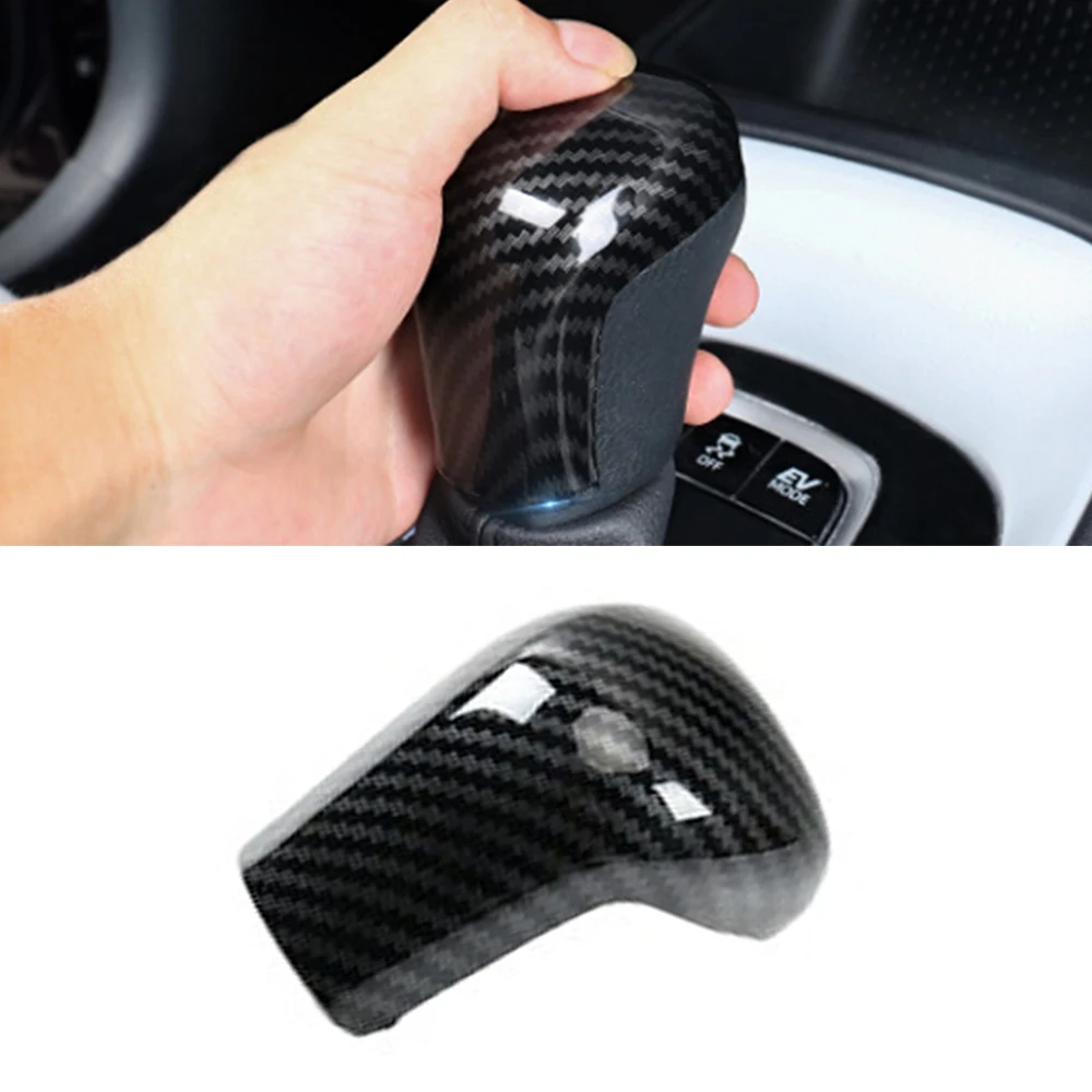 For Toyota Camry 2018 2019 2020 2021 Carbon Fiber Car Interior Gear Shift Knob Head Cover Trim AT