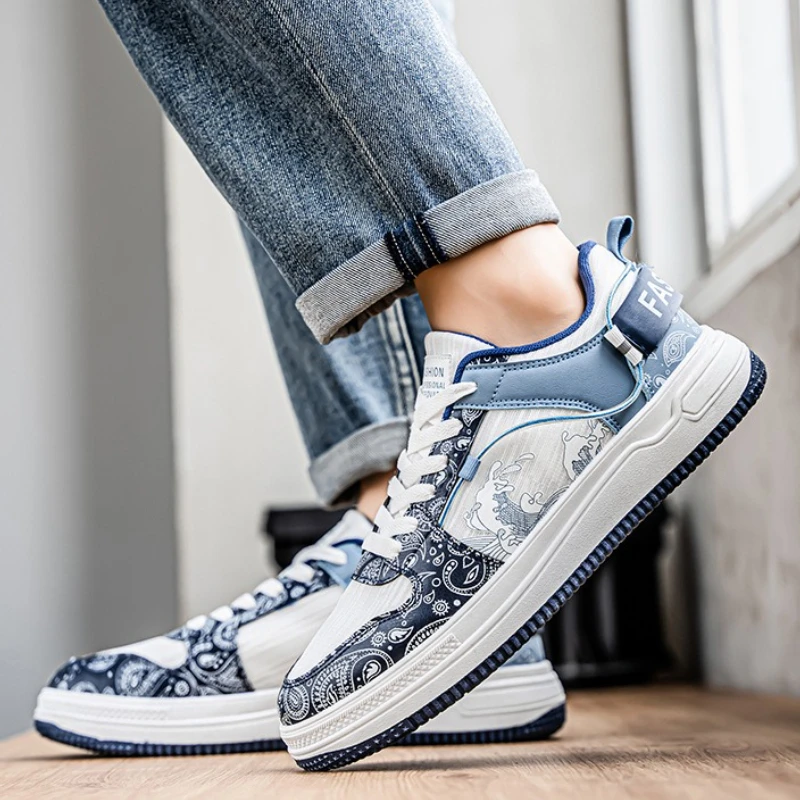 

Designer Men's Sneakers Fashion Printed Light Boards Shoes New Lace-up Soft Sole Casual Shoes Running Shoes Zapatillas Hombre