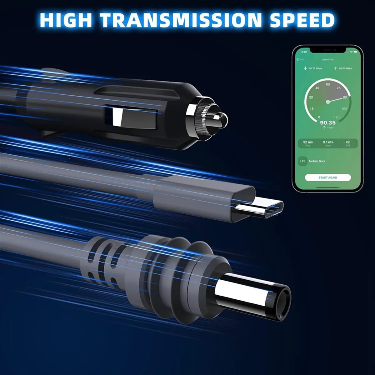 ■★New Arrival Fashion   Mini DC Power Cable, 100W+ USB C 12-24V Lighter Plug and DC Male Power Cable Plug and Play