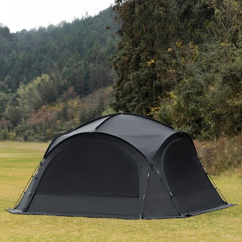 Outdoor camping dome autumn and winter tent, integrated door curtain, round large-capacity canopy