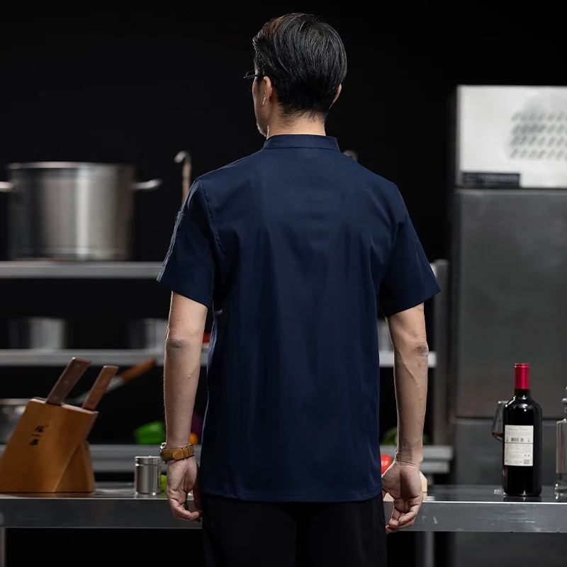 Chaqueta blanca para Chef de servicio de comida, uniforme de cocina para restaurante, ropa de trabajo para panadero, abrigo de camarero para Hotel y cafetería