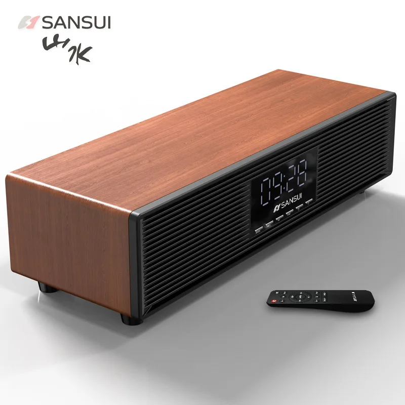 SANSUI P300 Wooden Vintage Bluetooth Speaker with High Volume Surrounding Computer Desktop Home Sound Caixa de som Bluetooth