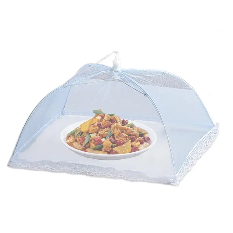 Cover For Food Outside Large Square Folding Dish Umbrella 14in Food Screen Covers Hangable Mesh Cover Food Nets For Home