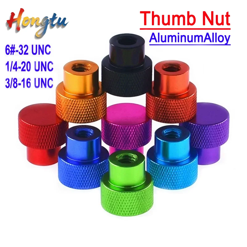 

Hongtu Hand-Tight Blind Hole Thumb Nuts for RC – Anodized Al, Knurled High Step (UNC 6#-32/1/4-20/3/8-16)