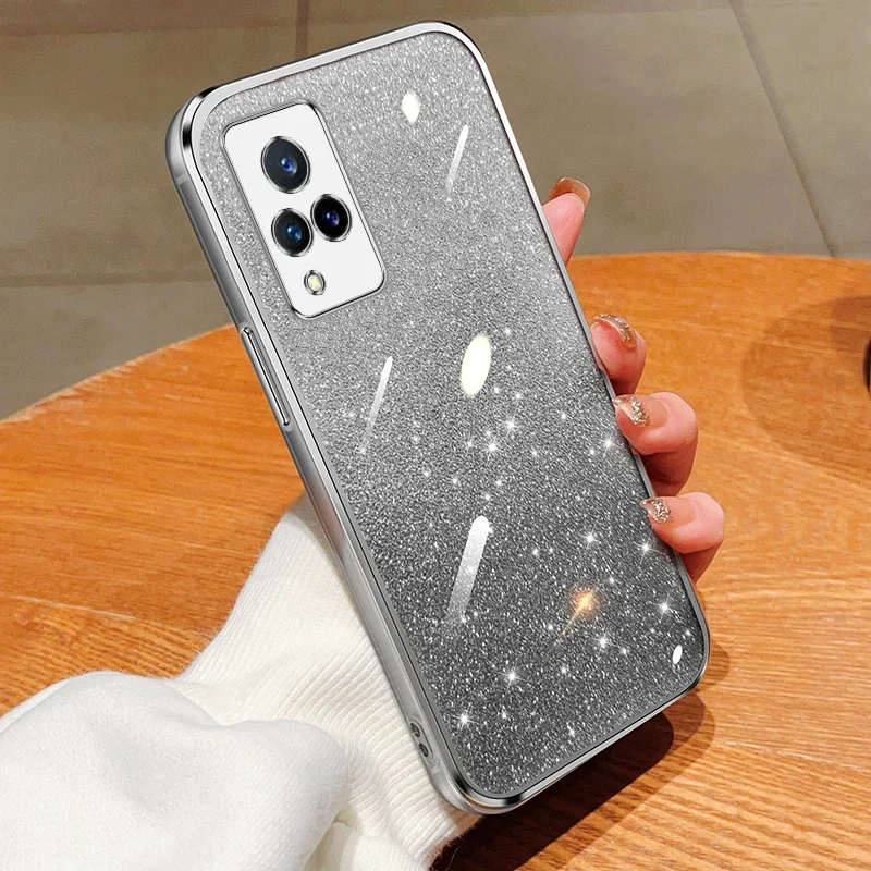 Electroplated Shiny Gradient Glitter Plating Case For vivo V20 V21 V21E V23 V23E V25E V27E V29E Y20 Y30 Y21Coque Soft Back Cover image 6