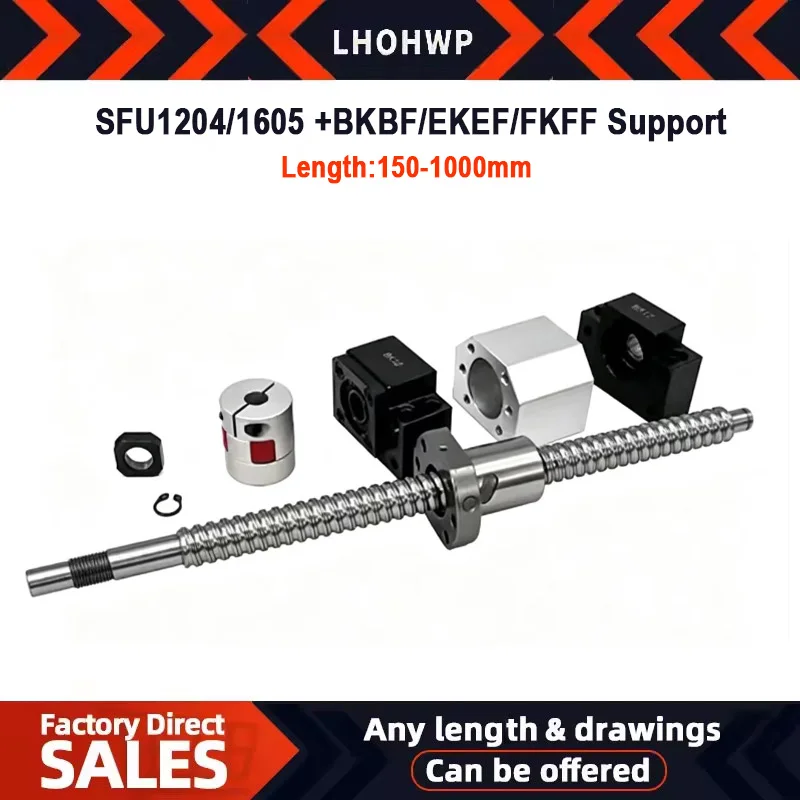 sfu1204-1605-c7-ball-screw-diameter-12mm-16mm-with-single-ball-nut-bkbf-ekef-fkff-support-seat-nut-seat-coupling
