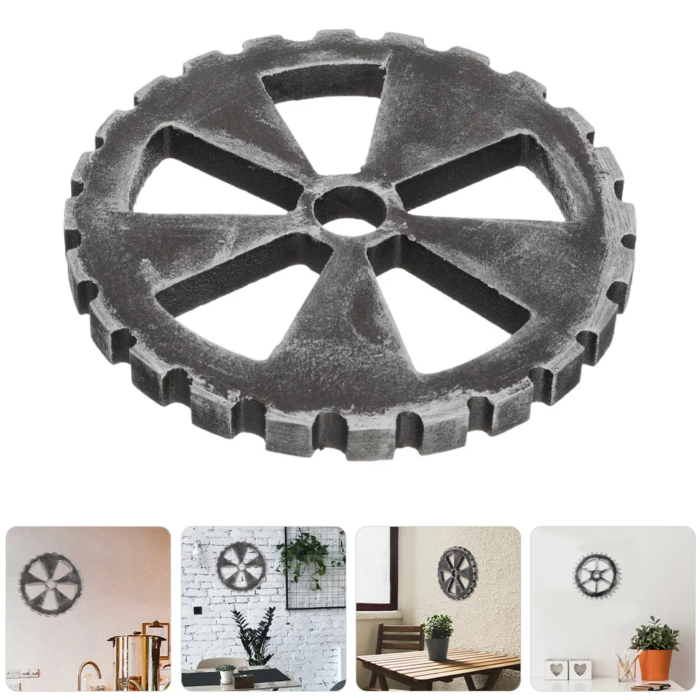 

2Pcs Wall Gear Ornament Vintage Industrial Decor Density Board Round Gear Pendant for Home Office Wall Decoration Unique Hanging