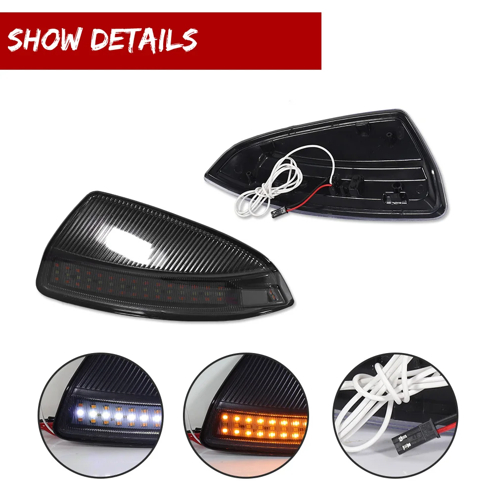 2PCS Turn Signal Light Side Mirror Indicator Blinker For Mercedes Benz C Class W204 S204  Viano Vito W639 ML W164 White LED DRL view 3