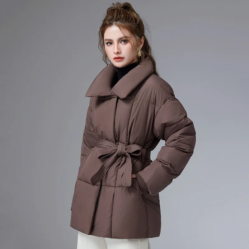 ملابس قطنية جديدة لخريف وشتاء 2025 سترة دافئة عصرية ملابس نسائية شتوية أنماط متوسطة ، معاطف سترة سميكة #1