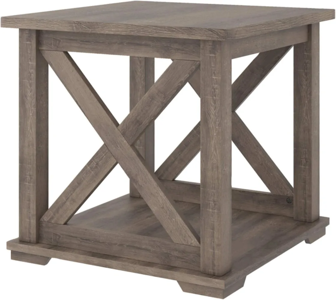 

Signature Design by Ashley Arlenbry Farmhouse End Table with Crossbuck Details, Weathered Oak Brown