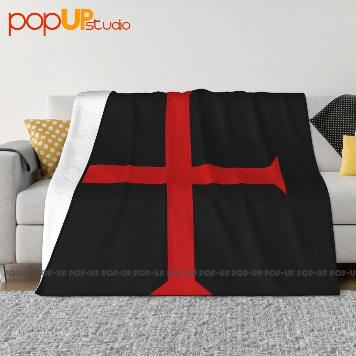 Knights Templar Cross Shield Christian Solomon Blanket Casual On Couch Comfortable Bedding Travel Family Expenses