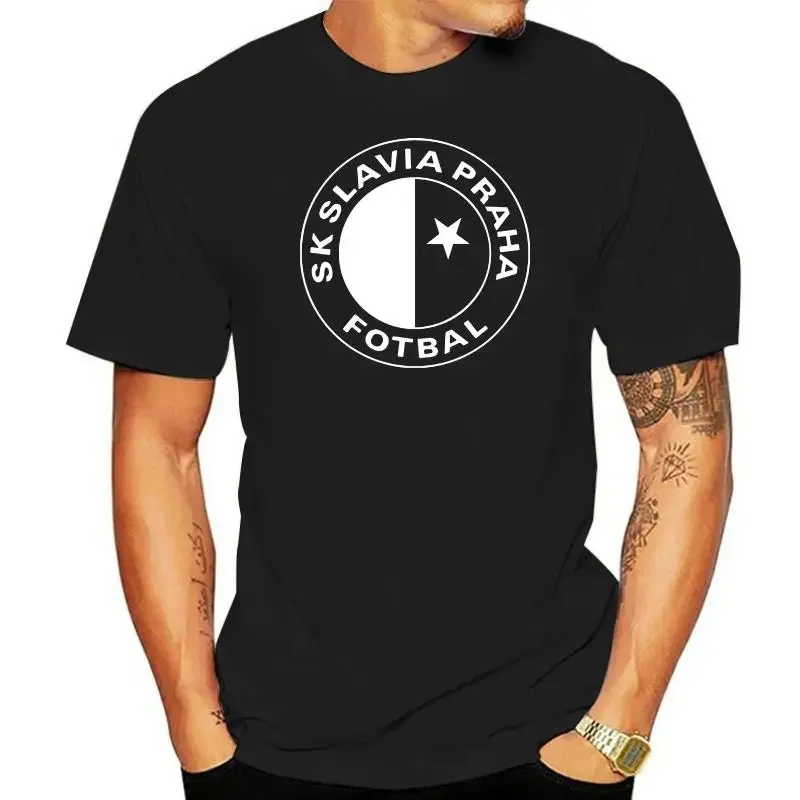 

BITTER COOFFEE New SK Slavia Praha T Shirt Czech Republic Prague Print Quality Cotton T-Shirt For Men Plus Size XS-2XL