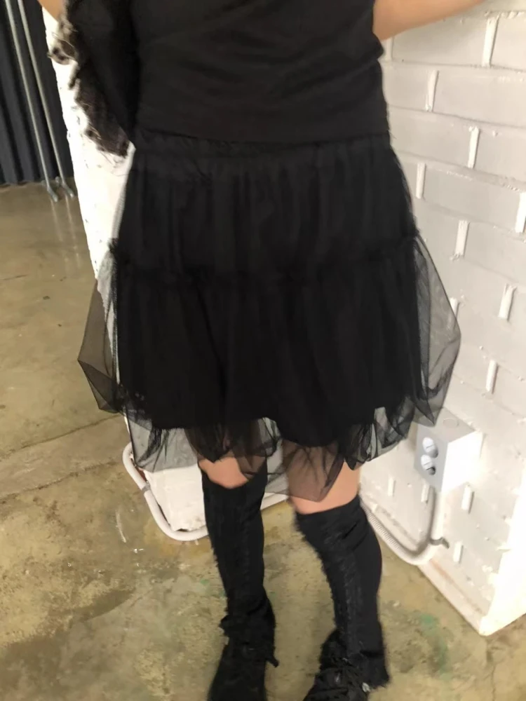 تصميم حصري حلو رقصة البولكا نقطة مرونة الخصر كعكة زهرة منتفخ f تنورة المرأة تخفيف Sle عالية الخصر مادة أخرى