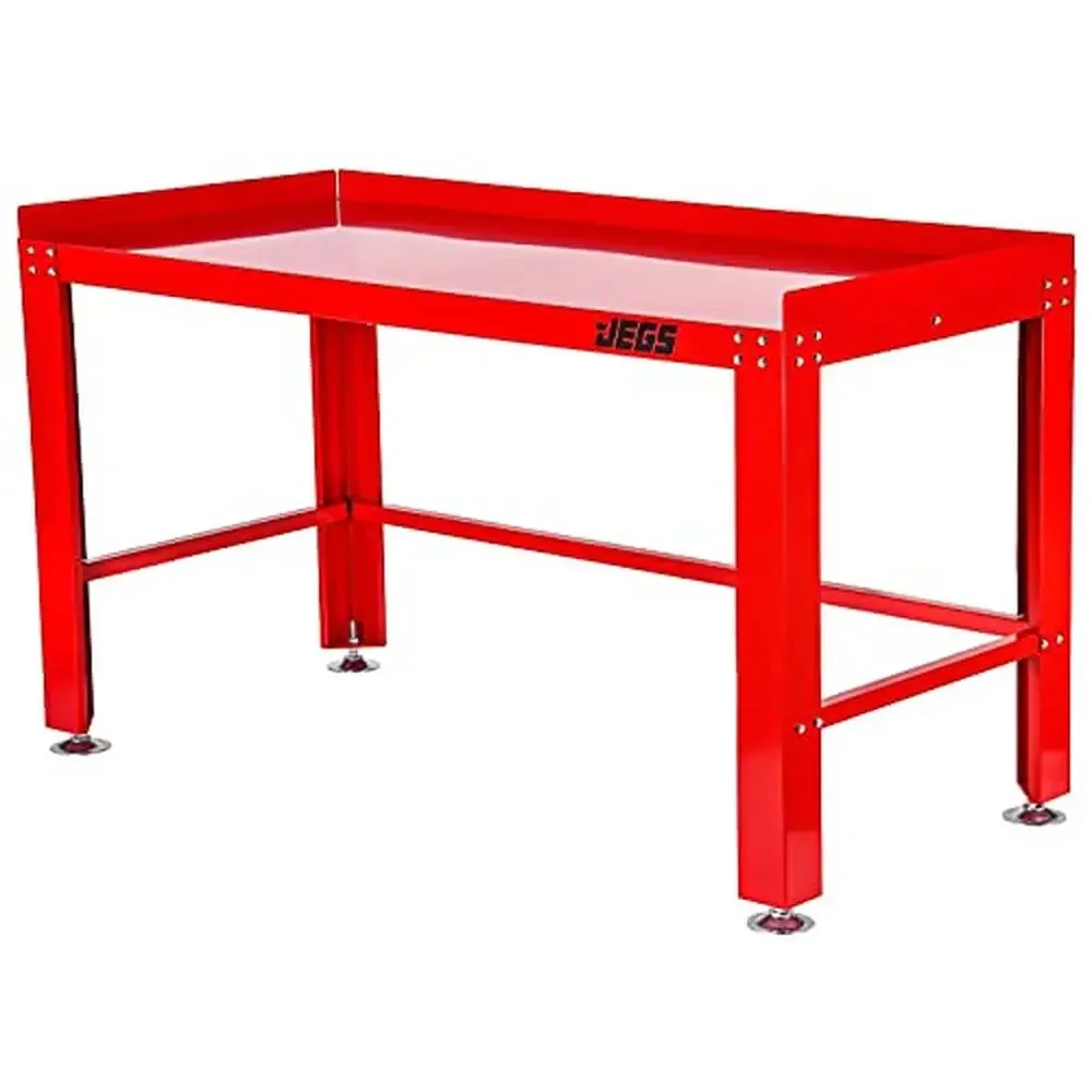 

Heavy-Duty Work Bench 1600 lb. Capacity 59.50" x 27.50" Bench Top w/2" Rise on Sides Fully-Adjustable Feet 10-Gauge Steel Powder