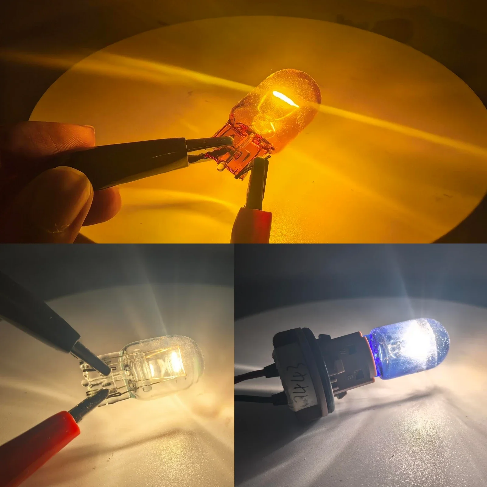 Lampu sein kaca Halogen untuk pria, lampu sein T20 7443 W21 5W 7440, lampu rem jalan siang hari, lampu bohlam mundur warna putih hangat isi 2 buah