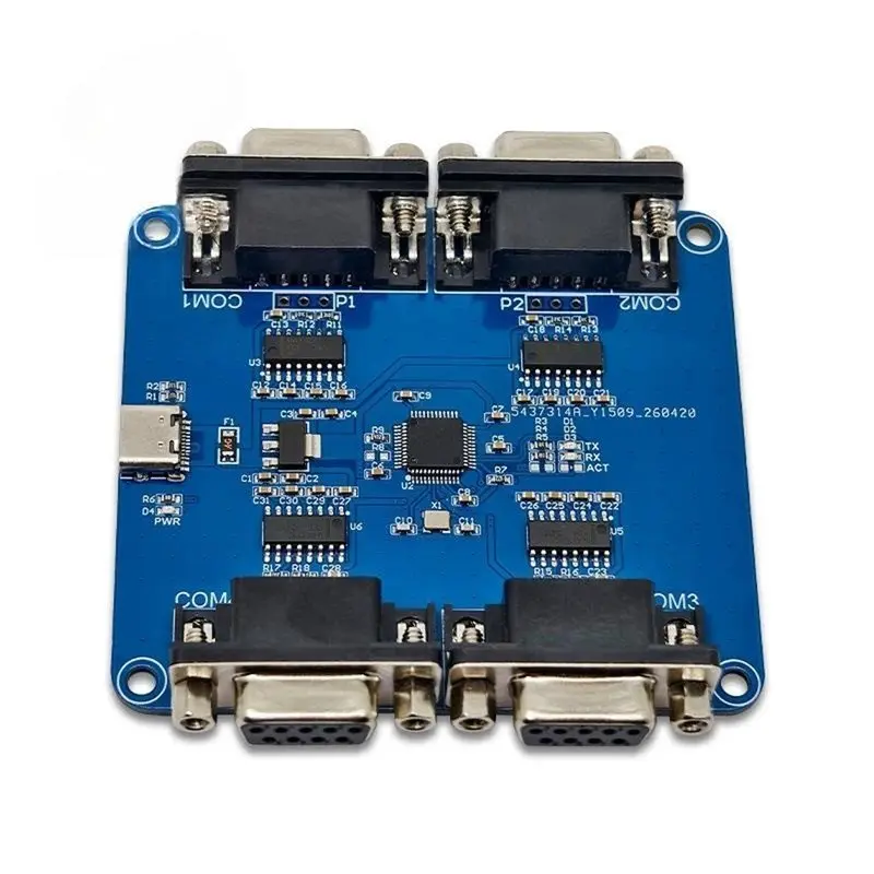 Efficient CH344Q Serial Chip USB To 4-Channel RS232 Serial Interface Adapter Module Evaluation Board USB To RS232 Conversion