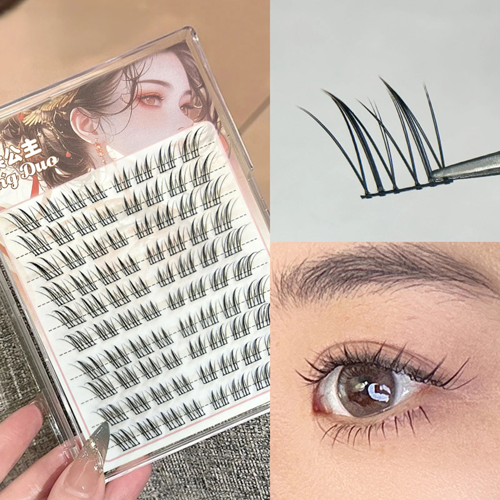 DIY Cluster Eyelash Extension 10 Rows Segmented Fly Lashes Natural Black Bundle False EyeLash Makeup Supplies