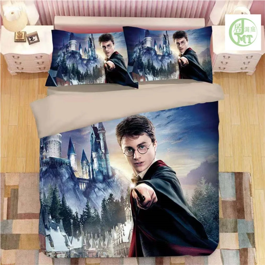 

3D prints P-Potters Harries Bedding Set P-Potters Duvet Cover Pillowcase 2/3pcs Adult Boy Girl Bedroom Decoration Single Double