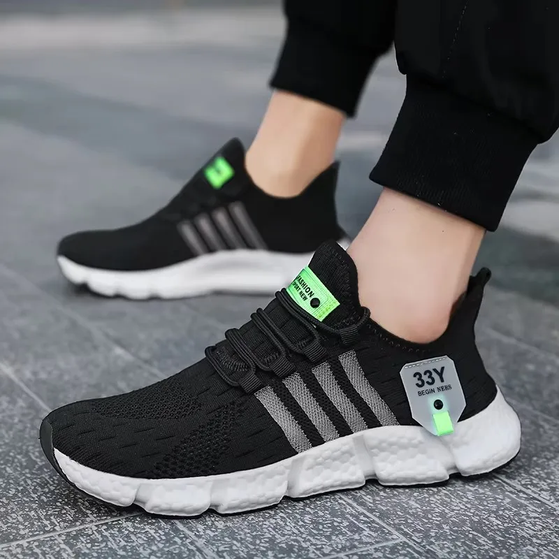 Men Shoes Breathable Running Outdoor Light Comfortable Mesh Shoes Slip On Walking Sneakers Unisex Tennis Shoes For Women Fitness