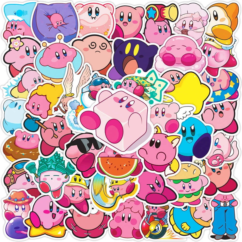 

10/30/50pcs Cute Cartoon Kirby Anime Stickers Game Decals Decoration Laptop Guitar Notebook Phone Stationery Sticker for Kid Toy