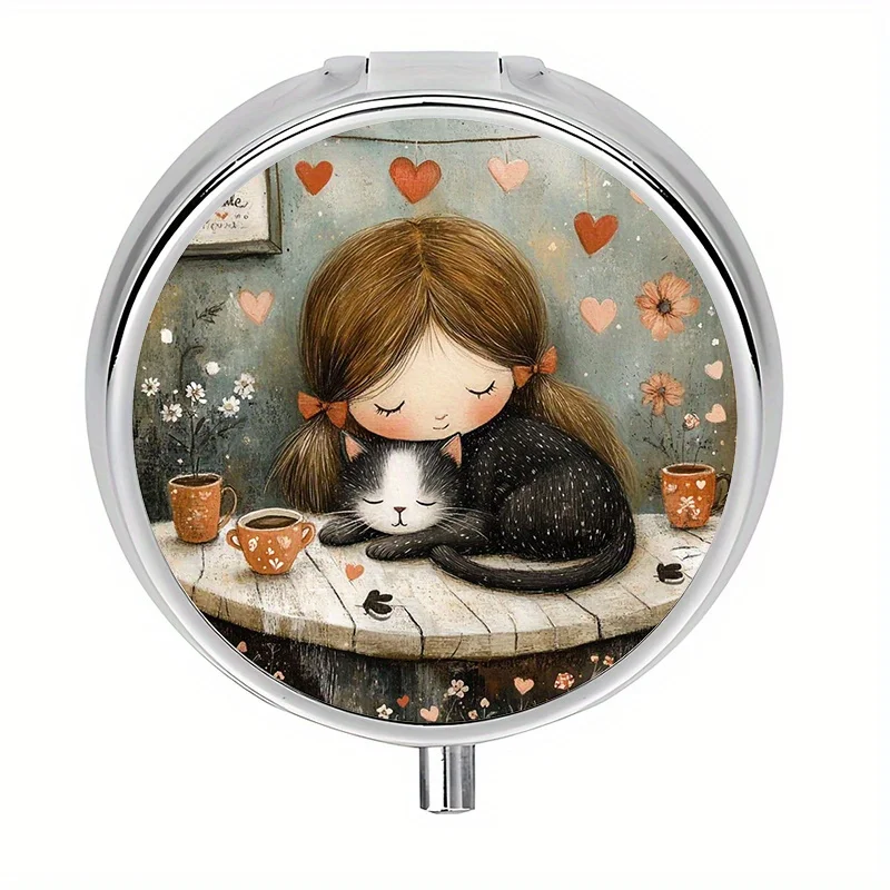 Single pack, flat print, cute themed box, for storage and organization, decorative vitamin storage bag or handbag