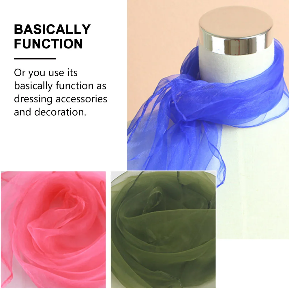

Silk Scarf Dance Performance Lightweight Comfortable Square Women Accessories Pink Color Foldable Silky Scarf For Women Storage