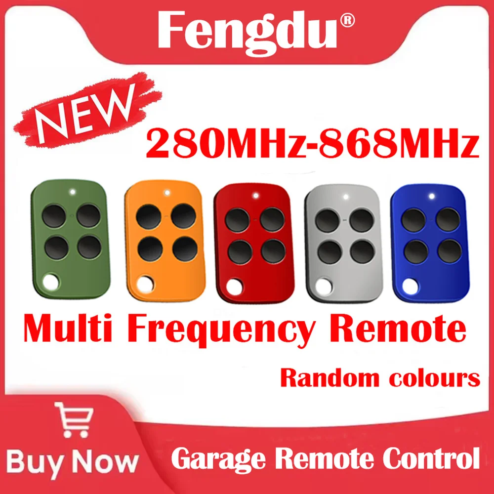 280-868MHz Remote Control Transmitter for Garage Door Opener with Auto Scan 4 in 1 Rolling Code and Fixed Code Compatibility