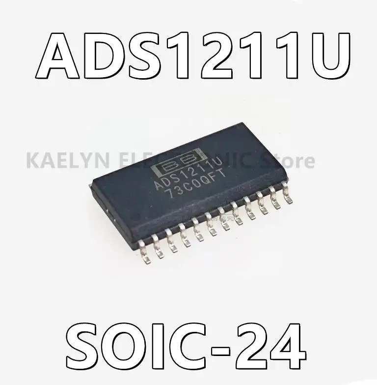 5Pcs/lot  ADS1211U ADS1211 24 Bit Analog to Digital Converter 4 Input 1 Sigma-Delta 24-SOIC