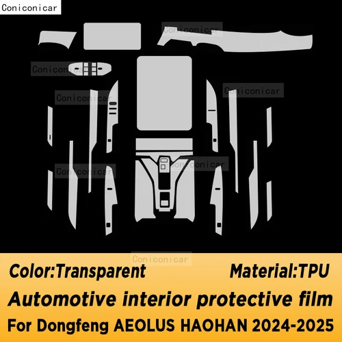 Imagen 2 del producto Para Dongfeng AEOLUS HAOHAN 2024 2025 Panel de navegación película protectora Interior automotriz pegatina antiarañazos Accesorios