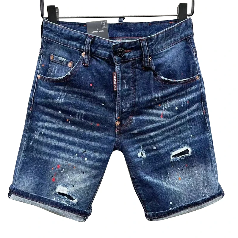 

starbags dsq d305 new summer denim shorts Men's Stretch fit slim quarter medium breeche heavy craft trend