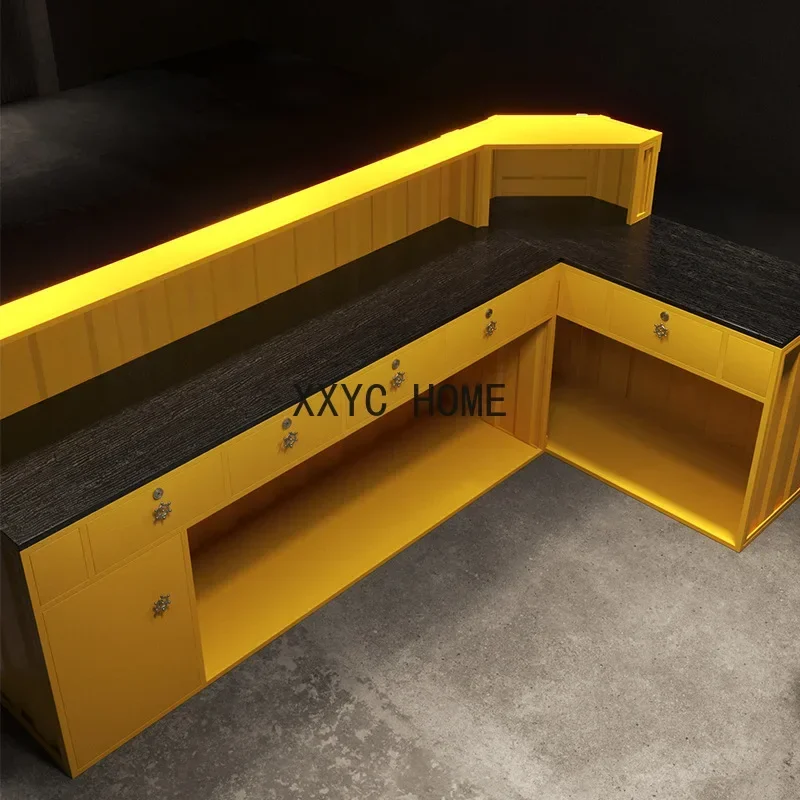 Industrial Style Wrought Iron Bar Counter Cashier Container Milk Tea Shop Clothing