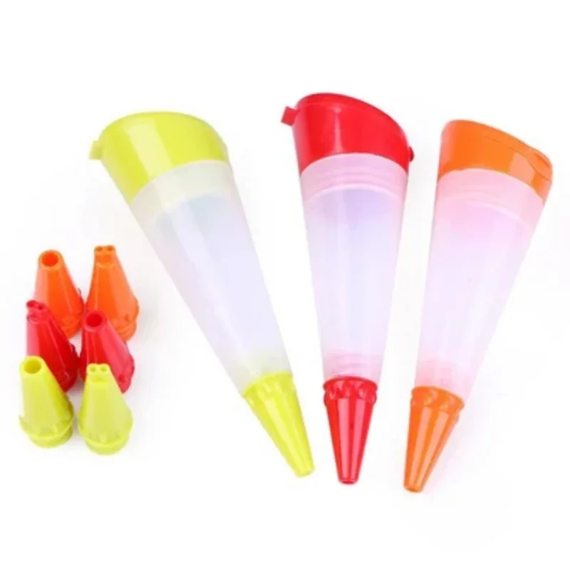 1pc Pastry nozzles Silicone Writing pens Chocolate decorating tools Drizzles Cream cups Cookies Tube nozzles Kitchen accessories