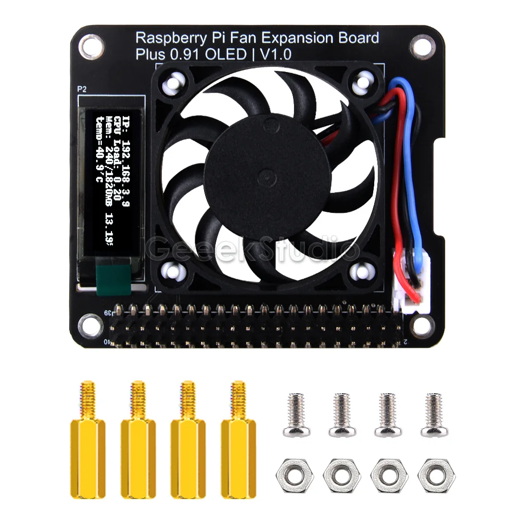 

Raspberry Pi Cooling Fan Expansion Board Plus 0.91 OLED V1.0 Compatible for Raspberry Pi 4B/3B+/3B/2B