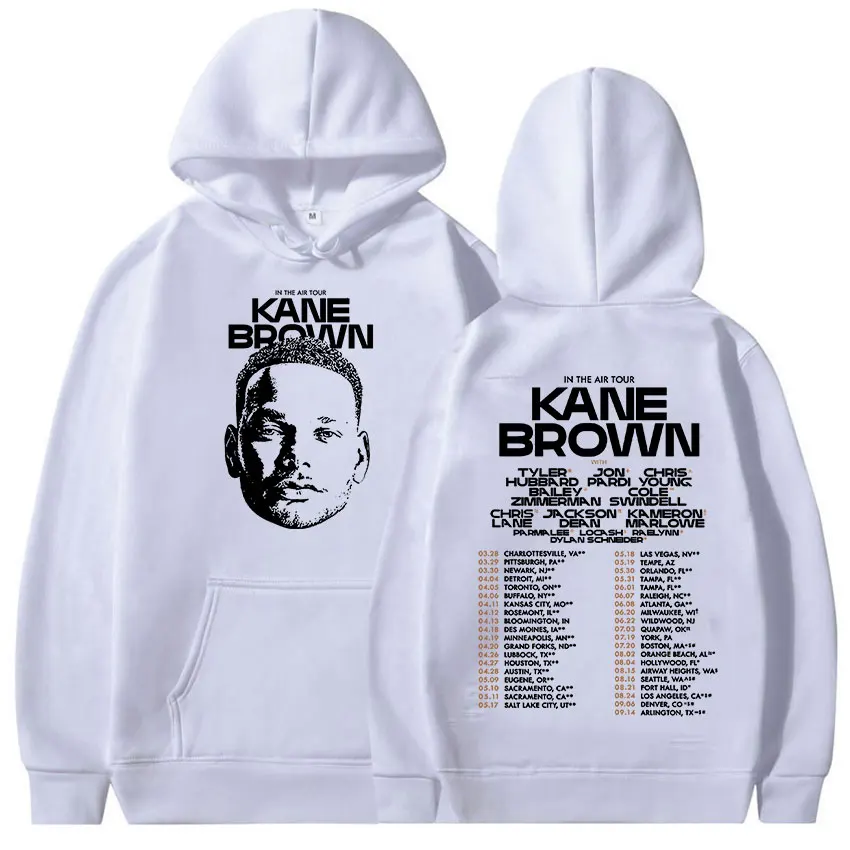 

Singer Kane Brown in The Air Tour 2024 New Hoodie Men's Hip Hop Fashion Pullover Sweatshirt Casual Oversized Hoodies Streetwear