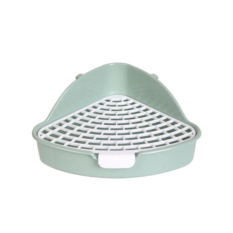 

Pet Rabbit Litter Box Triangular Square Shape AntiSpill AntiTip Easy to Clean for Chinchillas Available in Small and Large Sizes