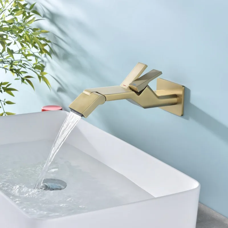 

Wall build in basin faucet concealed embedded waterfall tap cold and hot wash basin embedded faucet