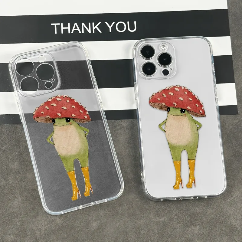 حافظة هاتف بنمط الضفدع مناسبة لهاتف آيفون 17 16 15 14 13 12 11 Pro/ Max/Plus حافظة ناعمة شفافة مضادة للسقوط #5